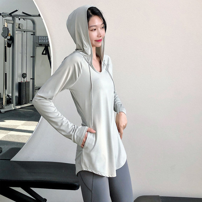 Long sleeve fitness hoodie