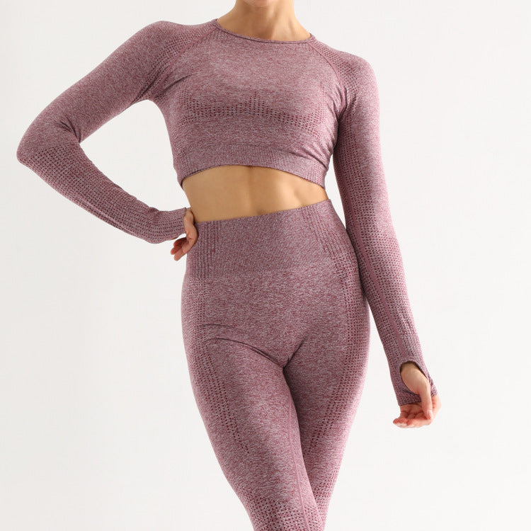 long-sleeved women's seamless yoga sportswear